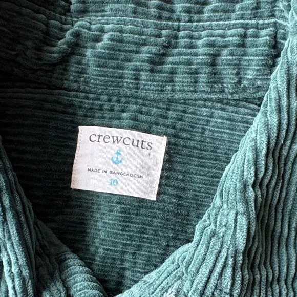 NWOT Crewcuts Green Corduroy Boys Shirt size 10 - Picture 3 of 6